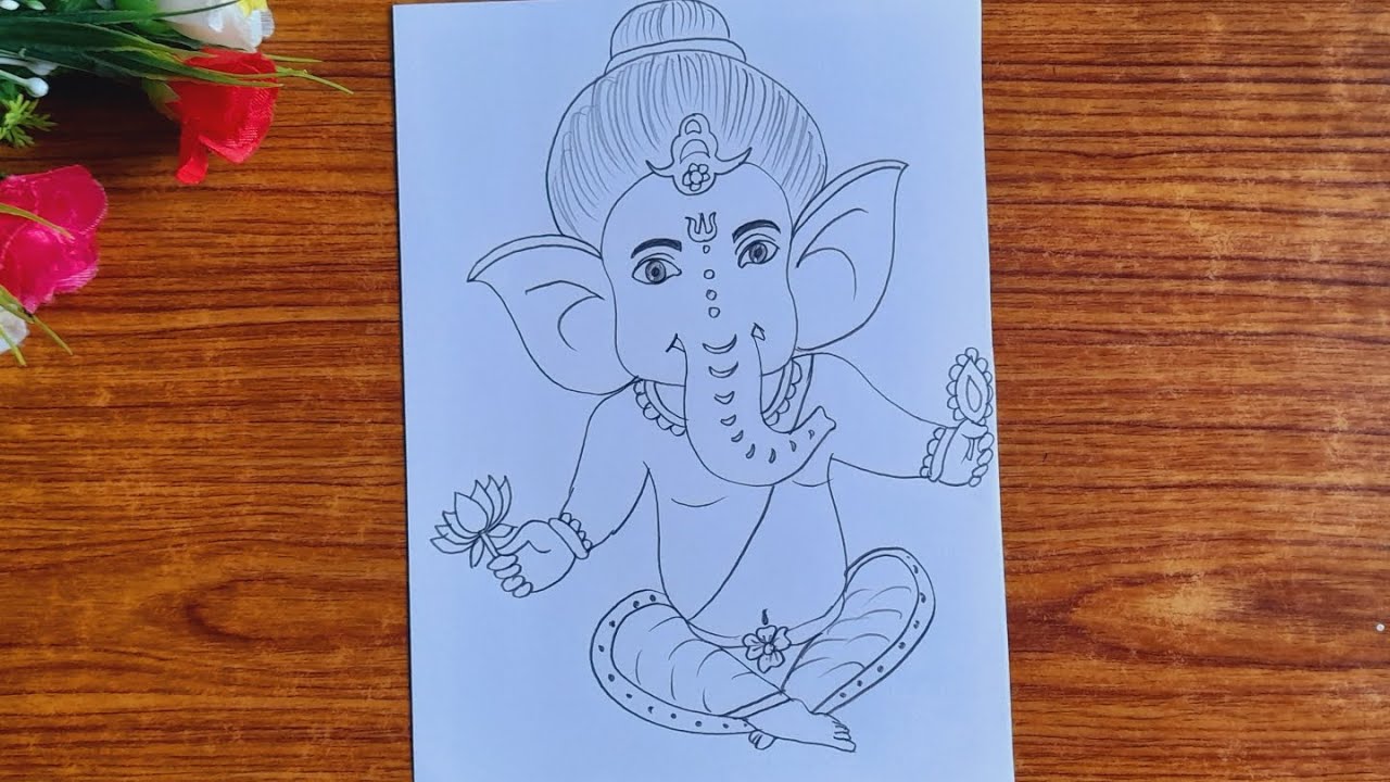 How to draw Ganpati | Ganpati Bappa drawing #bappamorya #ganeshadrawing ...