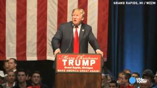 Trump interrupted by protesters 12 times in one hour