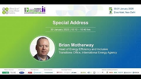 Special Address by Brian Motherway, Head of Energy Efficiency and Inclusive Transitions Office