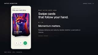 React Native Swipe Cards | Gesture Animation & Undo