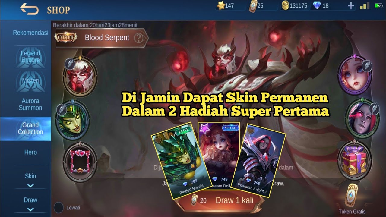 Event Grand Collection Yu Zhong Blood Serpent Di Jamin Dapet Skin Permanen Dalam 2 Hadiah Super
