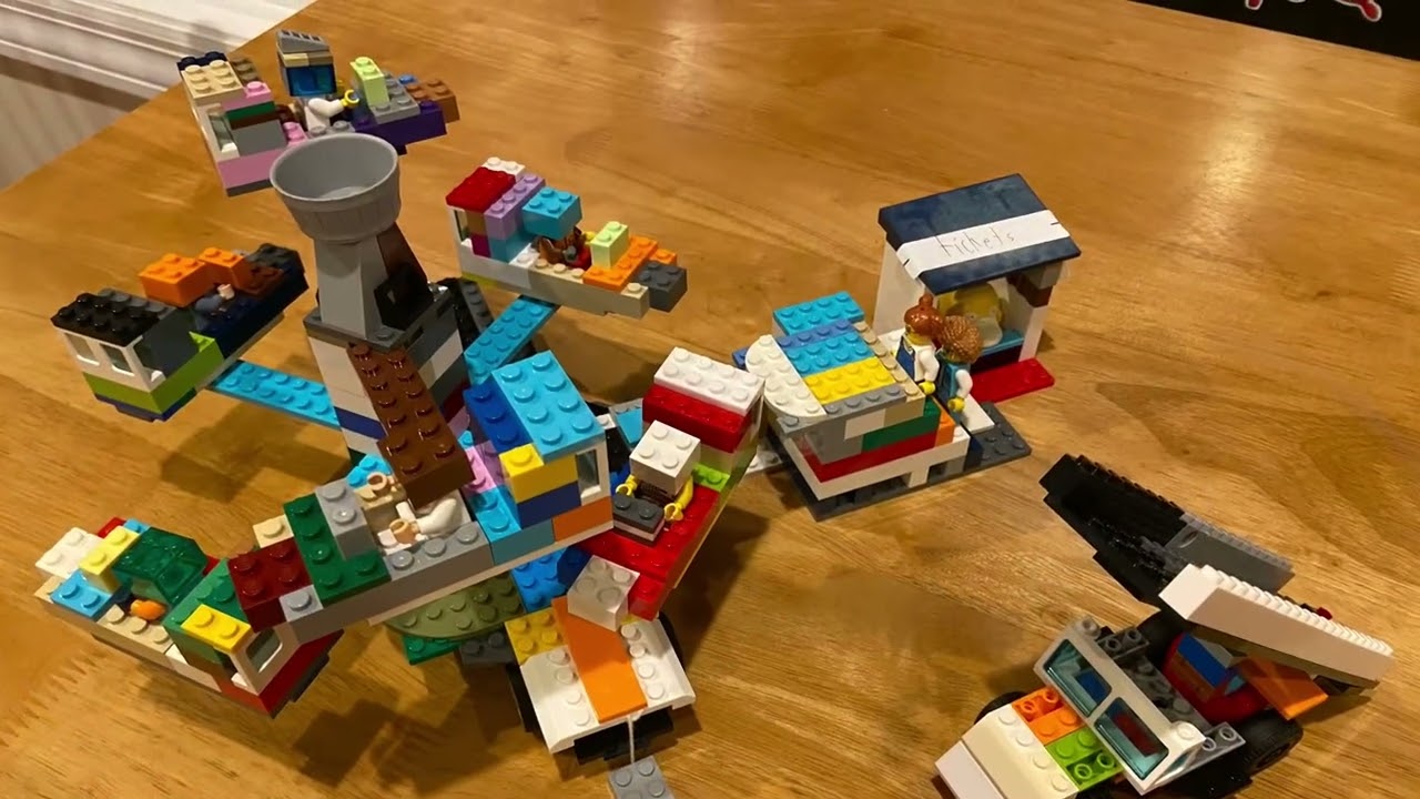 Arthur’s lego creations-109: space rider in carnival with ticket booth; Meg cyborg; ignition bomb 💣 
