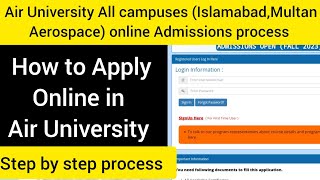 How To Apply in Air University online Admission 2025 | All Campuses step by step process screenshot 4