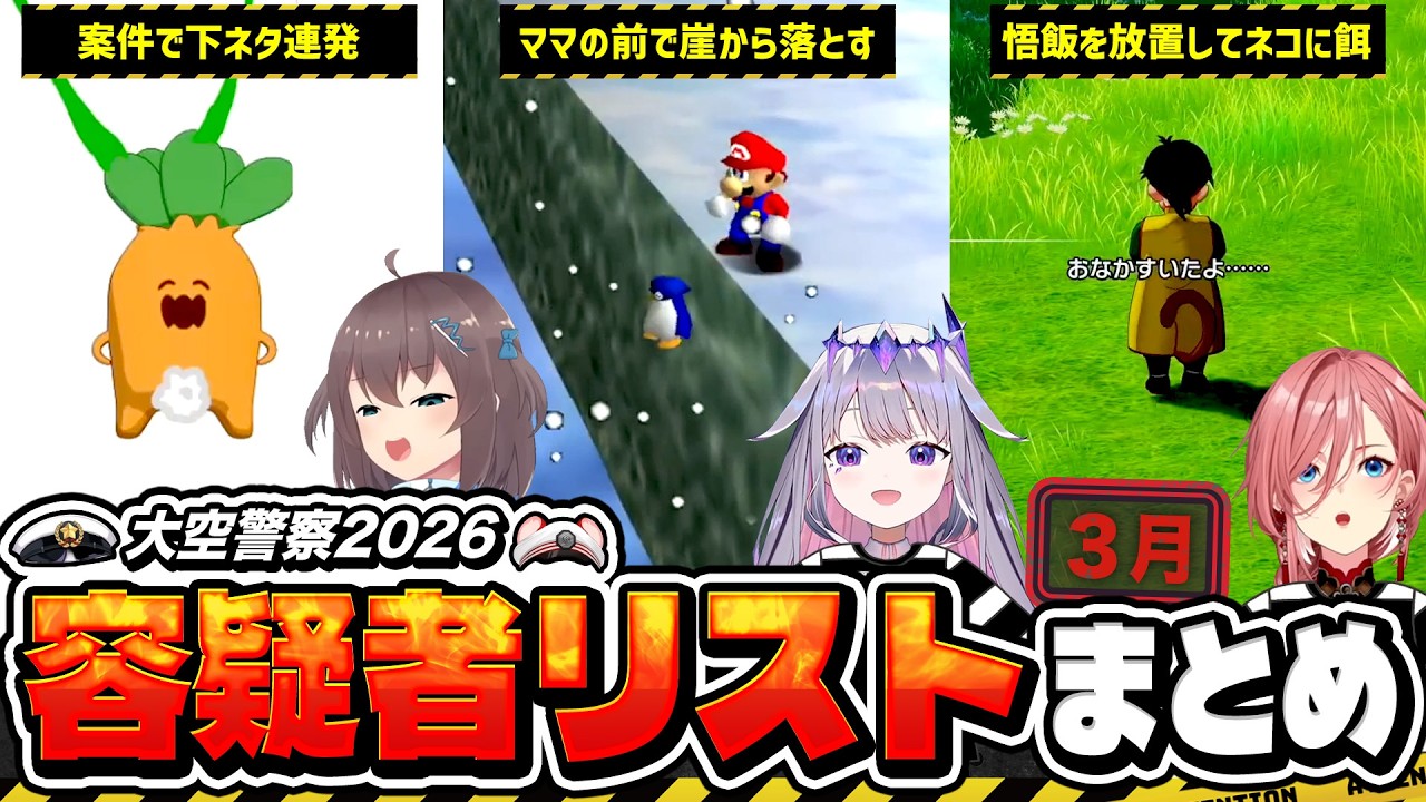 【大空警察】今年捕まるのは誰?視聴者のコメントから厳選されたメンバーまとめ【ホロライブ切り抜き】