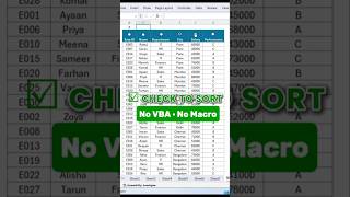 How to Create Interactive Checkbox Sort in Excel | No VBA Needed #Shorts