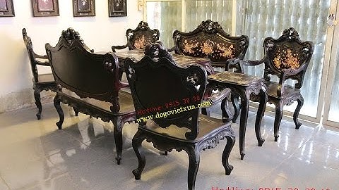 Bàn Ghế Louis - Bàn Ghế Cổ Xưa Phong Cách Pháp - Lu Y Gỗ Gụ Khảm (Cẩn) Ốc: Đẹp Độc Đáo Hiếm Gặp