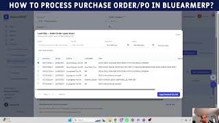 How to Process Puchase order or PO in BluearmERP