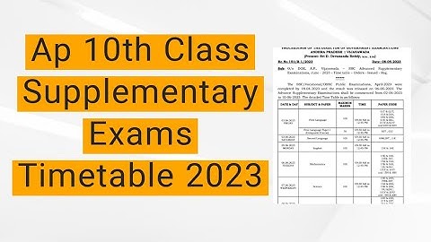 Ap 10th Class supplementary Timetable 2023 Released || 10th class supply Exams timetable 2023