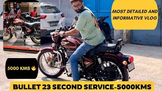 Royal Enfield Bullet 2023 2nd Service. 5000 KMS. Sabhi Bullet walo ke Sawalo ka Jawab🤗🤌