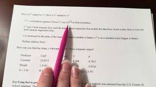 3.2 (Day 3) Assessing a Regression Line, Computer Output