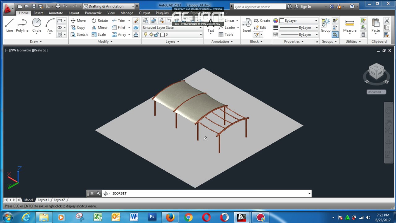 Tutorial Membuat Canopy 3D Autocad 2013 YouTube