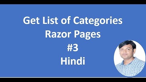 Get List Of Categories in Razor Pages| CRUD Operations |  Part-3