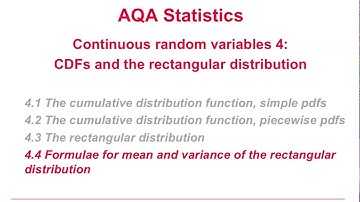 AQA Statistics: Continuous random variables 4-4
