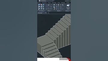 L- Stairs in 3D Part 1 #tutorial #autocad #autocad3dmodeling  #architecture  #design #autocadd
