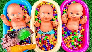 Satisfying Video l How to Make Rainbow Bathtubs into Mixing Slime with Glitter Pool Cutting ASMR 1
