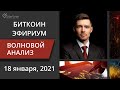 Волновой анализ криптовалют Биткоин Bitcoin, Эфириум Ethereum на 18 22 января