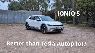 IONIQ 5 Lane Keep Assist is better than Tesla Autopilot!