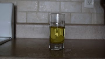 Water ice floats, solid oil sinks