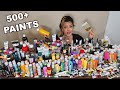 Using EVERY SINGLE Paint I Own On ONE PAINTING! (acrylic, watercolor &oil)