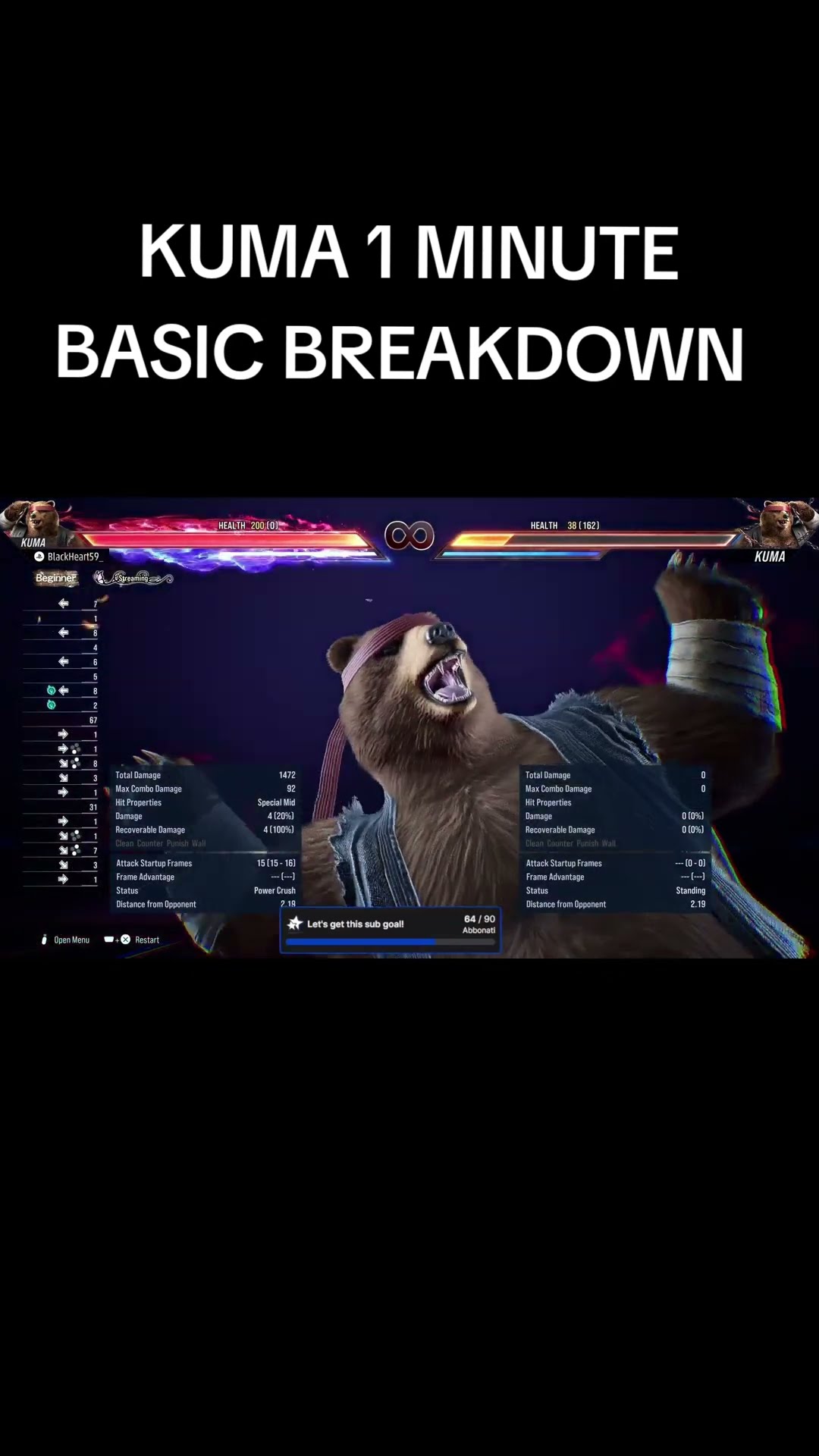 motto_kuma session.SESSION.×FROM SCRATCH KUMA 1 MINUTE GUIDE BREAKDOWN 🐻 #tekken #tekken8 #kuma #tutorial
