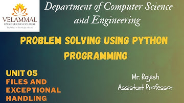 Python Programming Unit 05 | Exception Handling