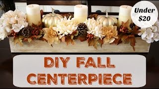 I love decorating my home for fall and this DIY Fall Centerpiece was made almost entirely from The Dollar Store!! Make your own fall 