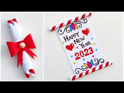 DIY Happy new year greeting card 2023 / Handmade new year card making / New year special card ideas