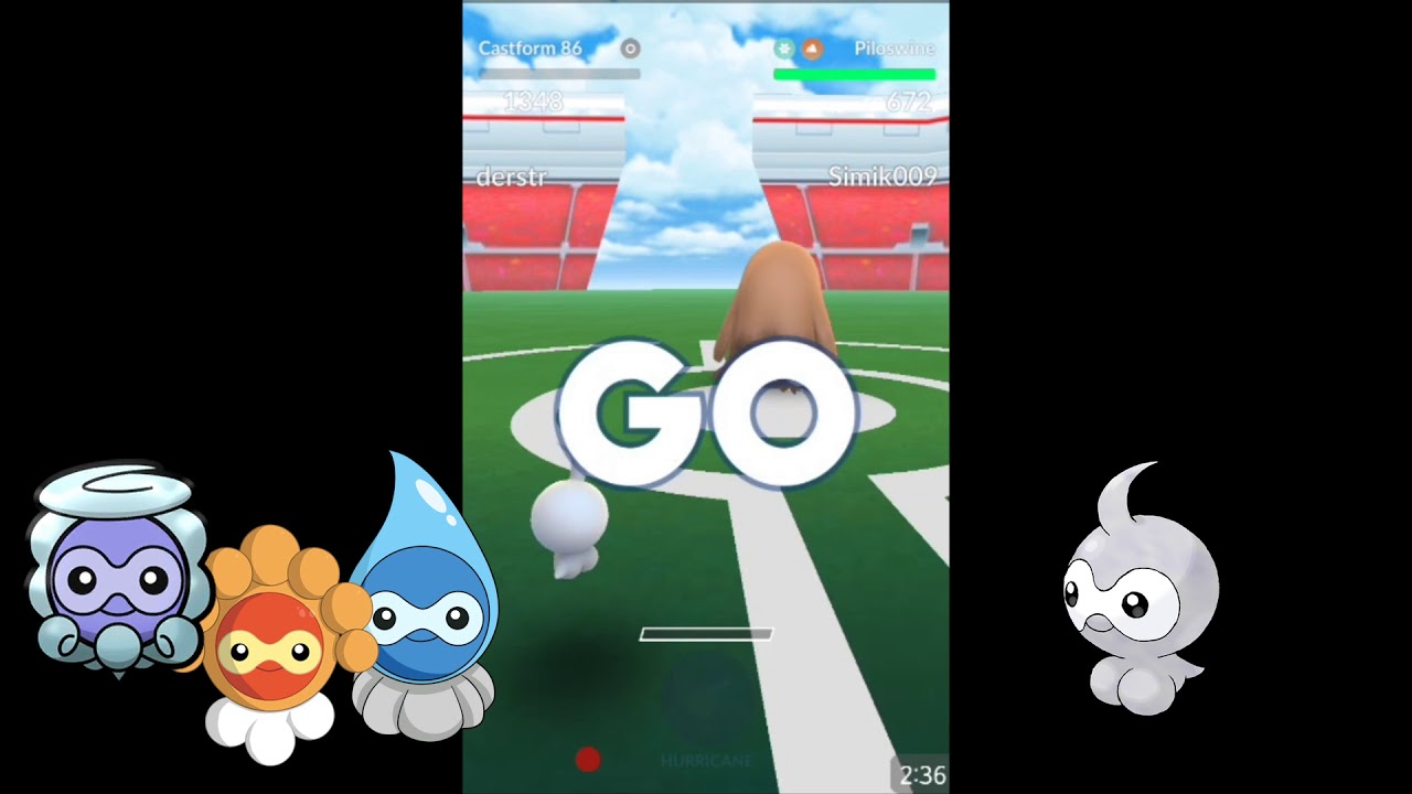 ALL CASTFORM FORMS GYM BATTLES IN POKEMON GO | HD