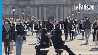 Covid-19 : à Paris, le soleil attire de nombreux promeneurs sur les quais