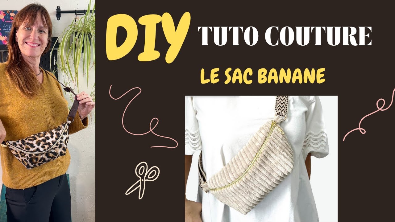 Comment coudre un sac banane en velours – Tuto couture pas à pas  ultra-simple 