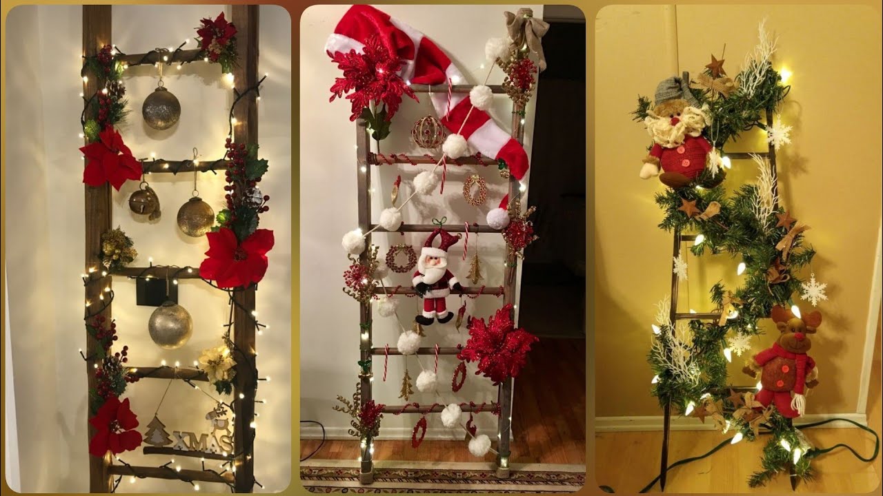 50+ Xmas ladder decoration ideas/Elegant ideas about Christmas decor