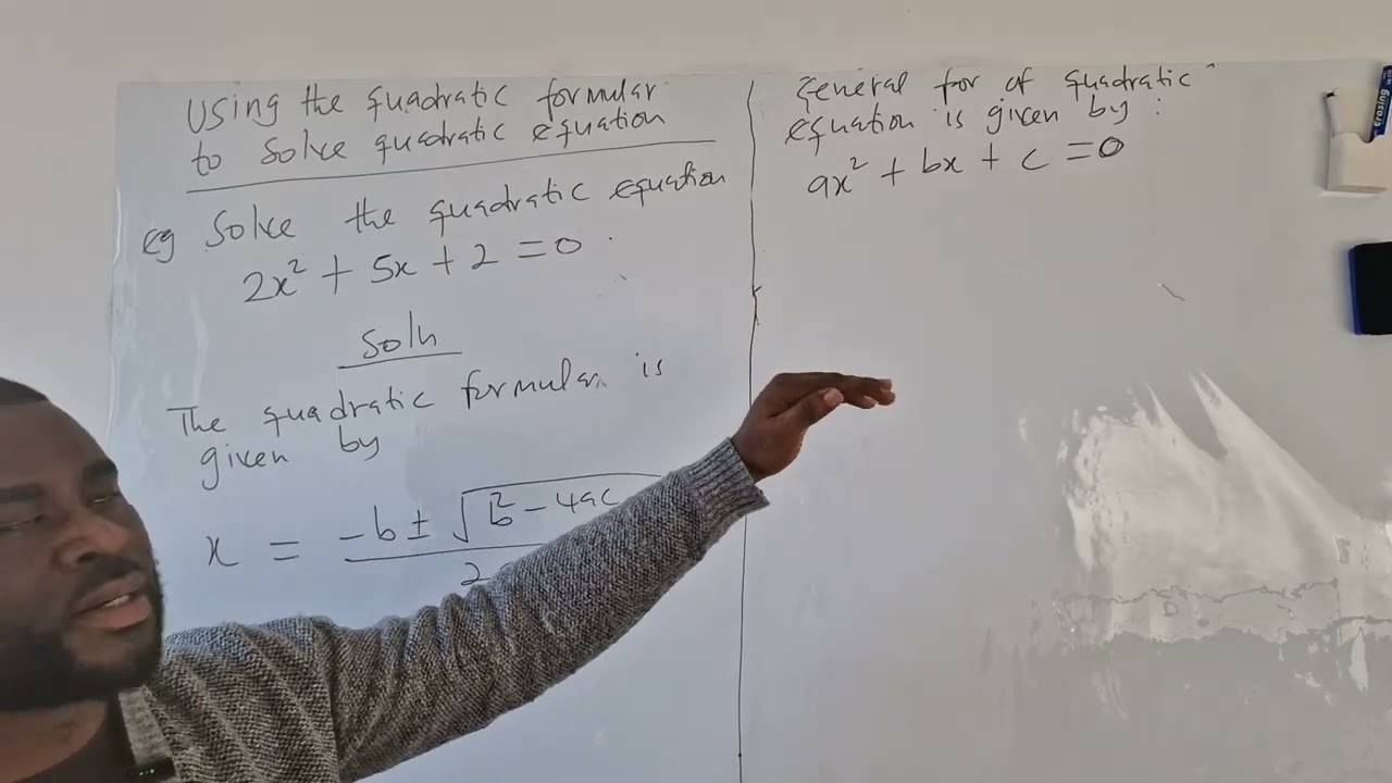 HOW TO USE THE QUADRATIC FORMULA TO SOLVE QUADRATIC EQUATION