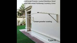 Justhangit powder coated wall mounted laundry lines (Type C and B) #clotheshanger #clothesline #home