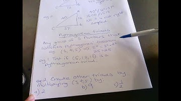 testing for right angled triangles and pythagorean triads