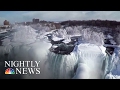 Drone Footage Of Frozen Niagara Falls | NBC Nightly News