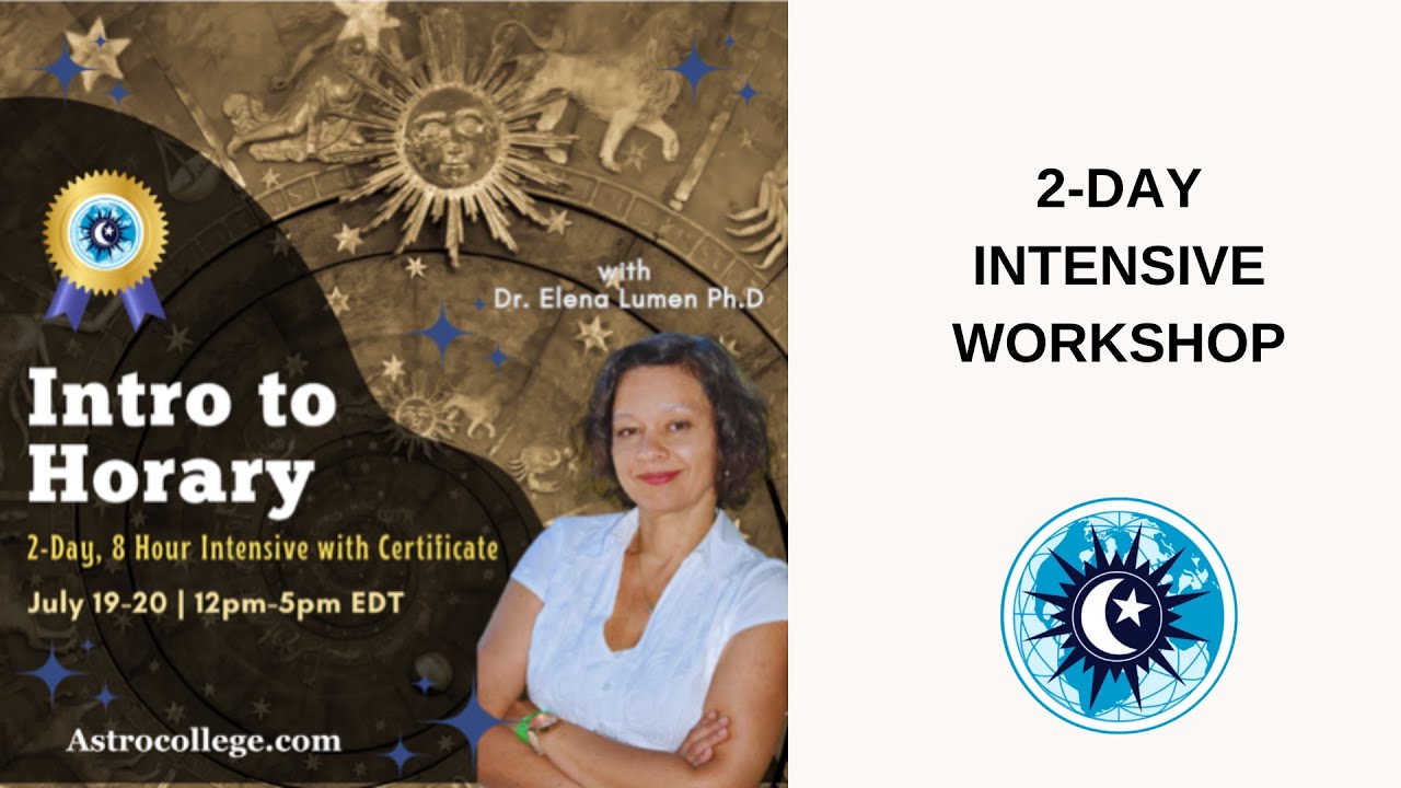Introduction to Horary astrology summer intensive July 19-20 2025 at IAA