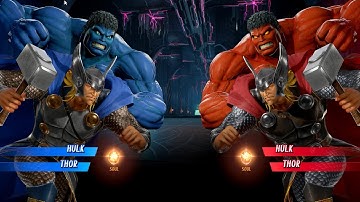 Blue Hulk & Blue Thanos VS Red Hulk & Red Thanos - Marvel vs Capcom Infinite