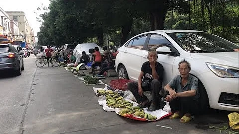 广州花都区（旧称花县）狮岭镇旗岭村城镇化。街上地摊菜价不便宜！皮具皮革制造业基地，本地与外来人口的数量各一半。 - 天天要闻