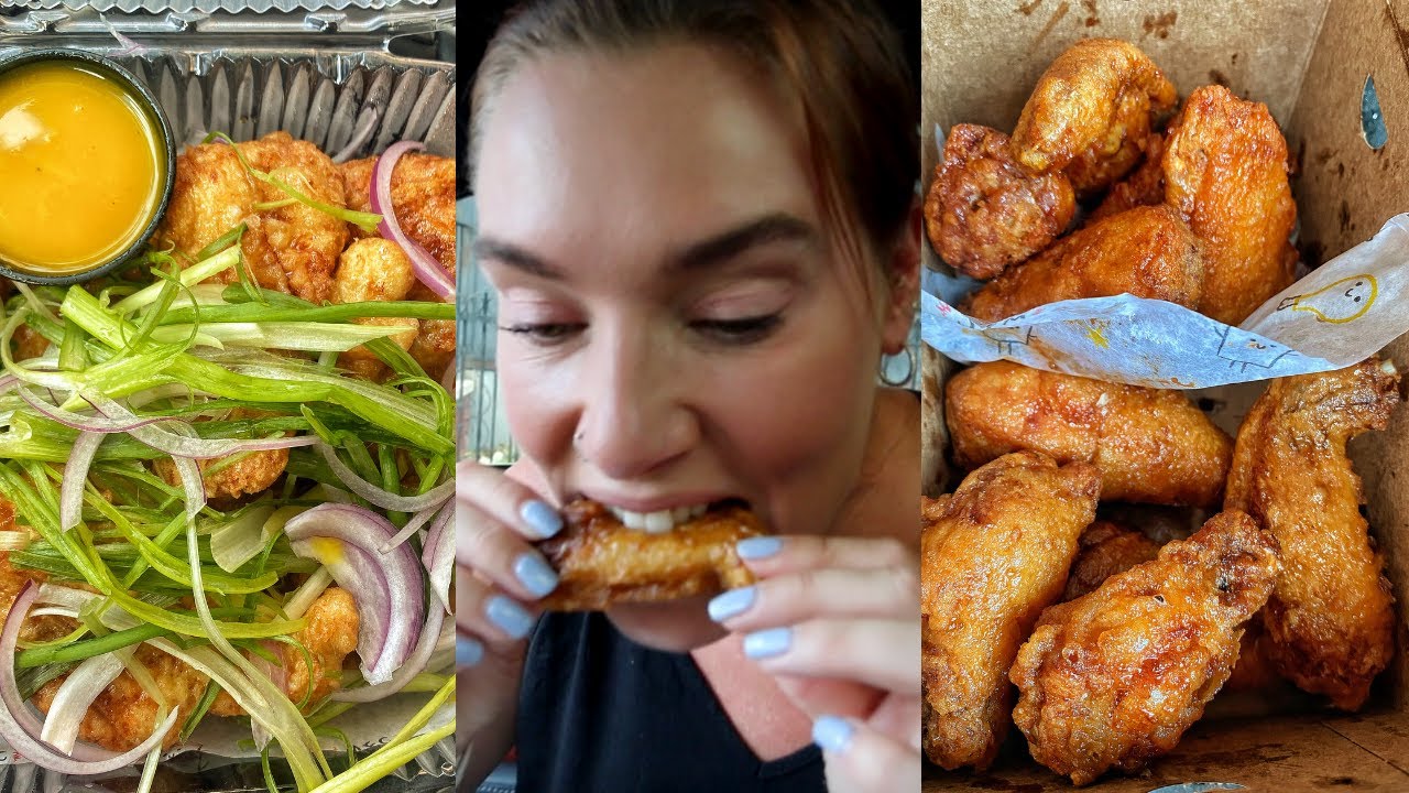 NYC KOREAN FRIED CHICKEN FEAST! SPICY WINGS! Wings With M'Wife | DEVOUR POWER