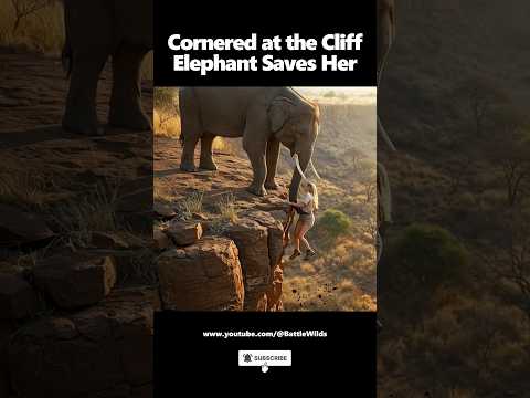 Woman Cornered at Cliff‼️Rescued by Elephant Rescued #elephant #wildliferescue