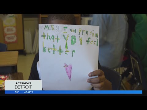 Southfield elementary school kids show support for Michigan State students