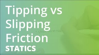 Tipping vs Slipping Friction | Statics