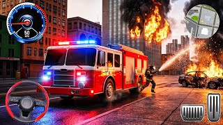 Simulateur de sauvetage de camion de pompiers américain 🚒 3D - Jeu de sauvetage en ville en feu 3... screenshot 5