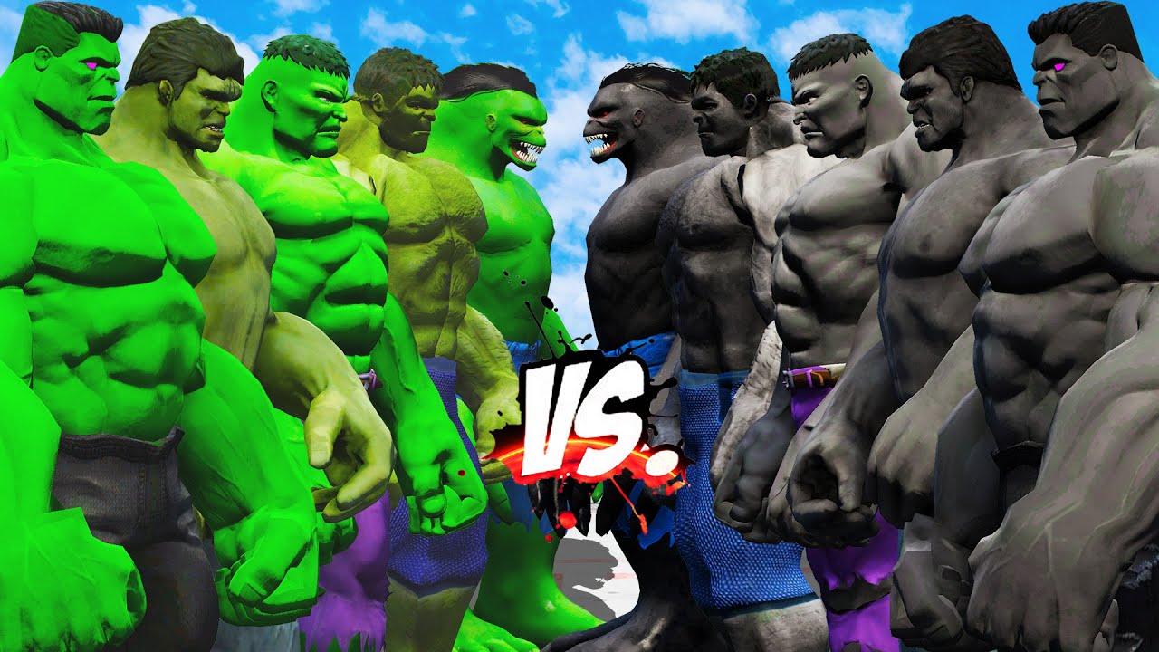 TEAM GREEN HULK VS TEAM BLACK HULK - HULK BATTLE - EPIC SUPERHEROES WAR ...