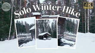 Relaxing Nature Walk in Finnish Forest by a River | Virtual Solo Winter Hike | Finland | 4K