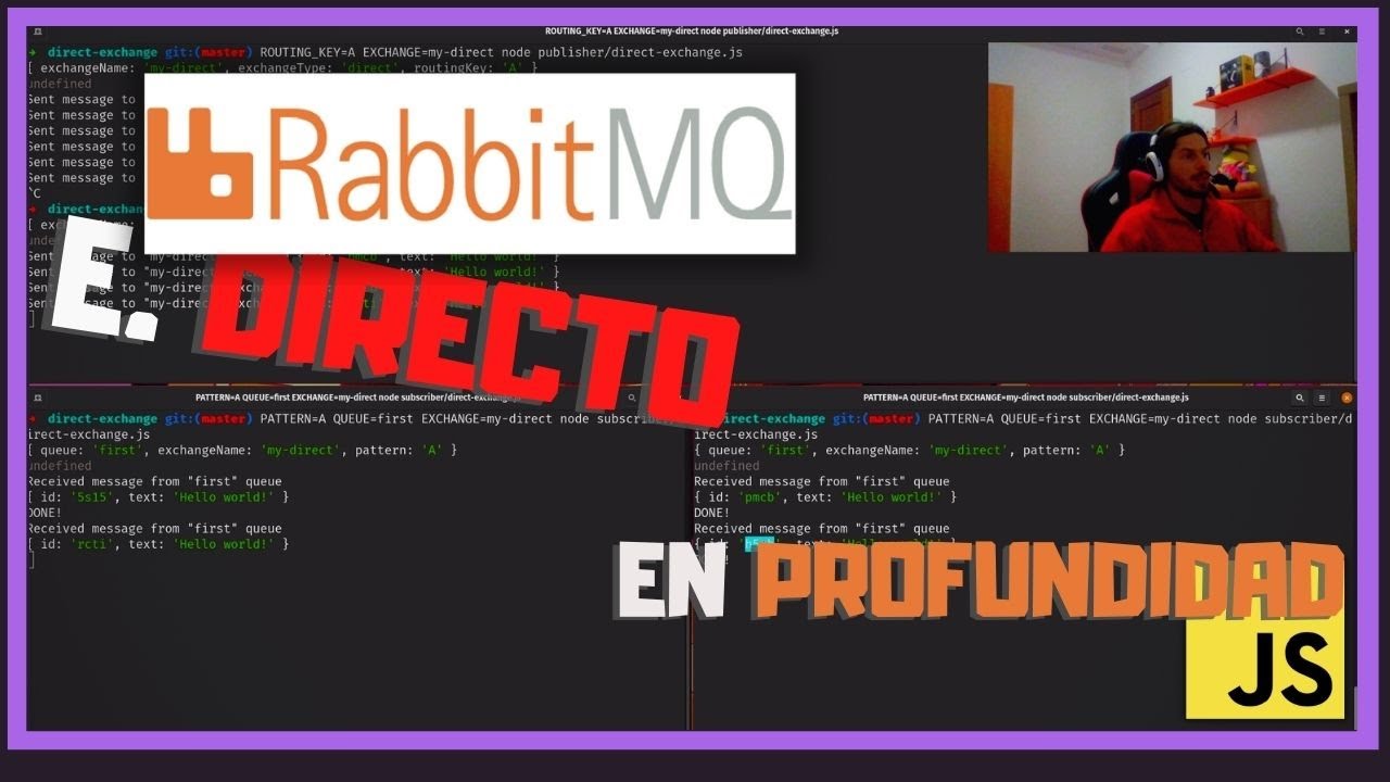 RABBIT Exchange DIRECT 🚀 TIPS IMPORTANTES ️ RabbitMQ AMQP en Node.JS ...
