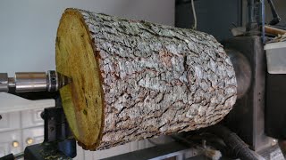 Woodturning - You'll Never Guess What Came Out Of This HUGE Log!