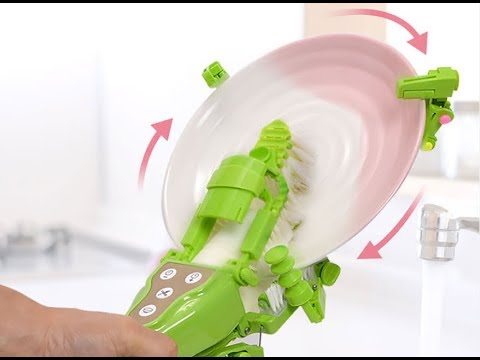 A handheld battery-powered device.. allows you to wash the dishes without getting your hands dirty