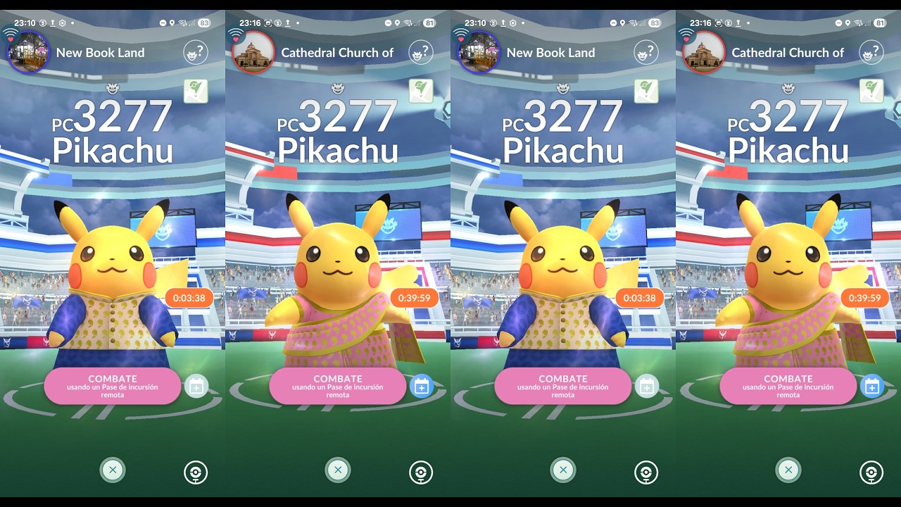 Invitaciones a PIKACHU DE INDIA SAREE Y KURTA PUEDEN TENER FONDO Pokemon GO live Remote raid invites