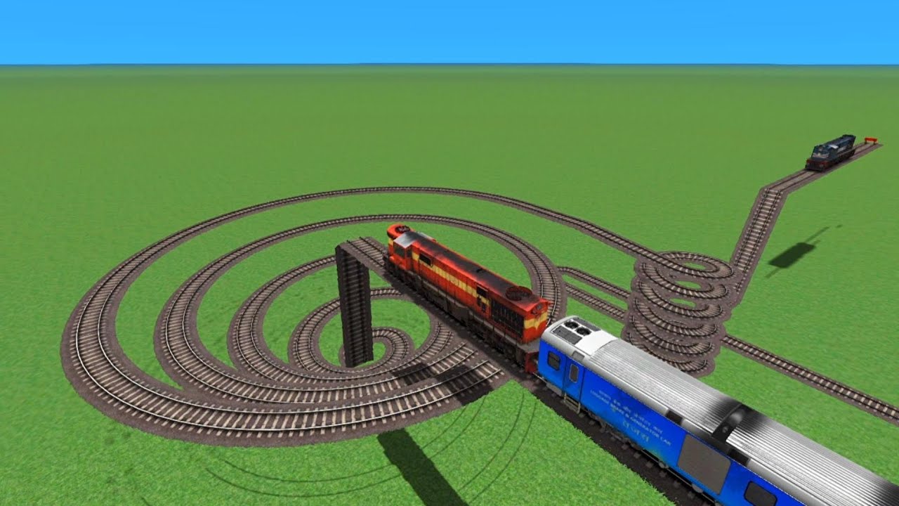 Indian Trains Crossing Risky Railroads At Runn//On Bumpy Forked Rails Full Journey Speed Trainz